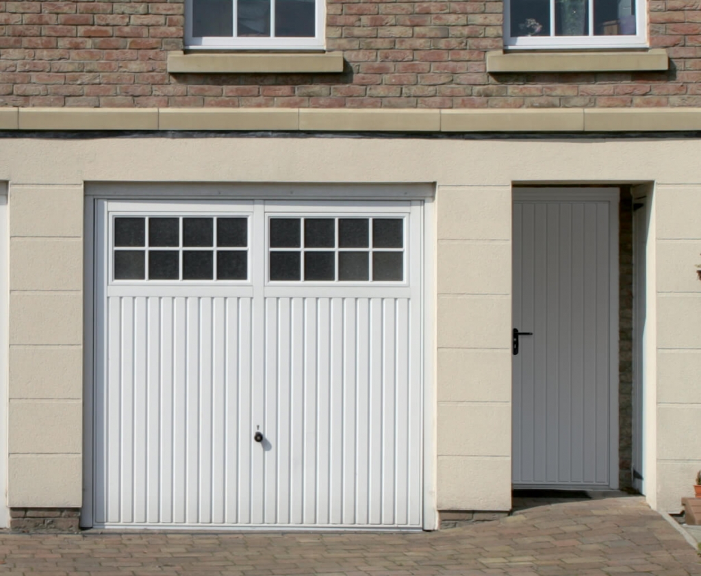 up & over white garage door