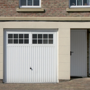 up & over white garage door