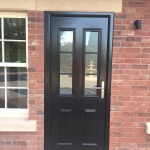 black entrance door